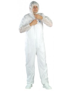 Combinaison SPP 40g blanc, cagoule, glissière T2 (TVA 5.5%)