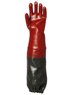 Gants PVC rouge enduit 65 cm Actifresh.
