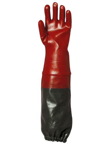 Gants PVC rouge enduit 65 cm Actifresh.