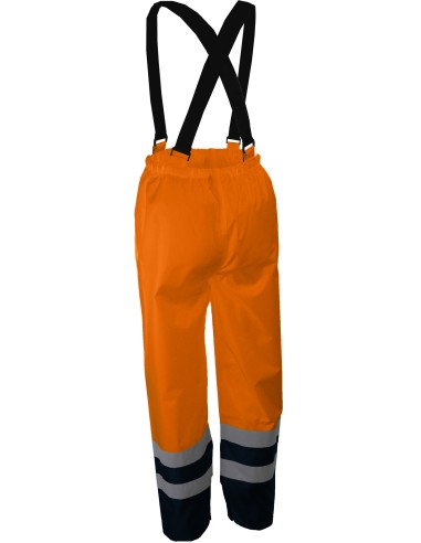 PIVO : Pantalon à bretelles haute-visibilité. Polyester enduit PU