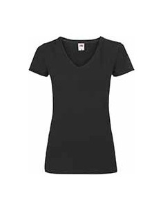 TEE SHIRT NOIR FEMME COL V