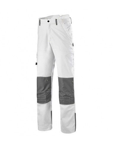 PANTALON PEINTRE BICOLORE BLANC/GRIS